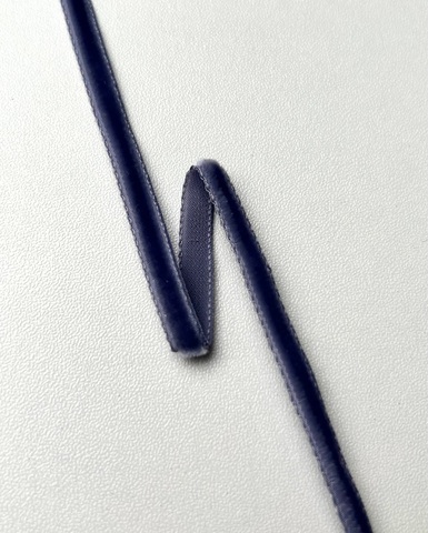 Тесьма бархатная, цвет:синий, 5 мм
