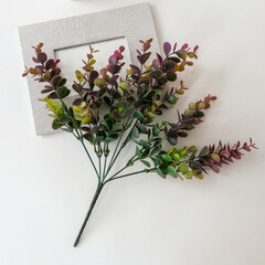 №3 Эвкалипт искусственный, шаровидный, сиреневый, 35 см., набор 2 букета.