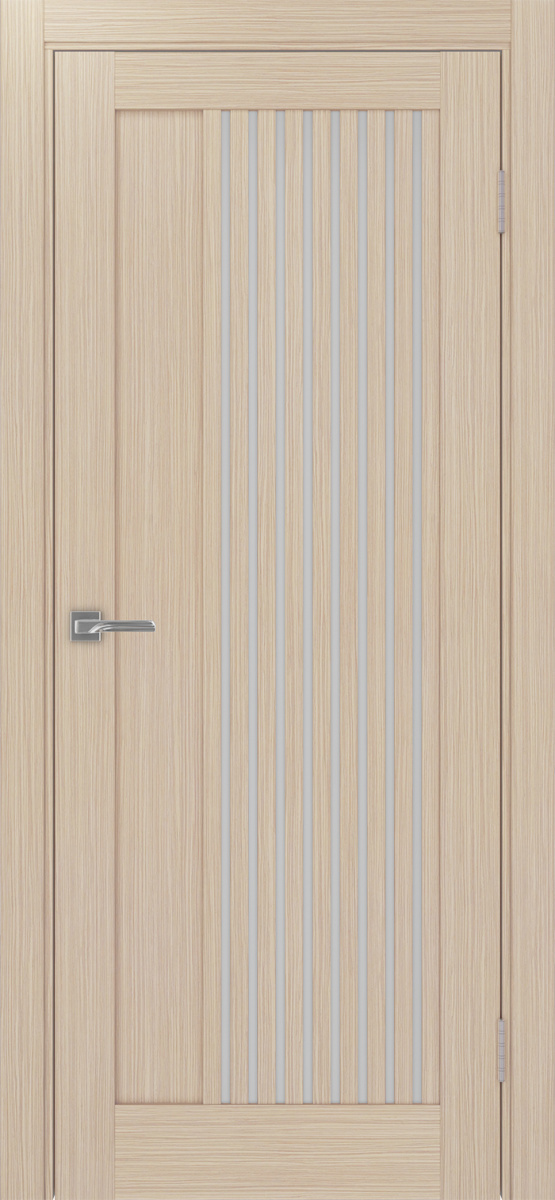 Дверь межкомнатная Оптима Порте Турин 544.12, цвет беленый дуб, экошпон, стекло мателюкс