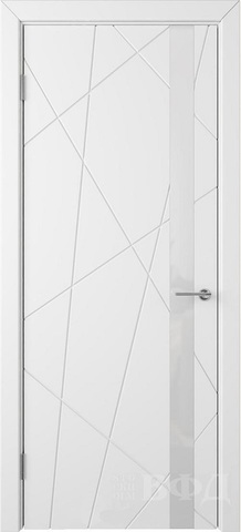 Межкомнатная дверь  VFD (ВФД)   Flitta (Флитта)   Polar (эмаль белая)  White Gloss ,стекла белые с 2-х сторон