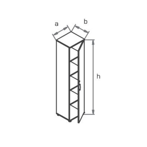 Шкаф узкий высокий R5W05 МОНО-ЛЮКС
