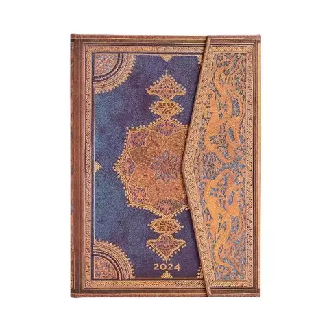 2024 Paperblanks 12 Month Diary Midi Safavid Indigo (Vertical)