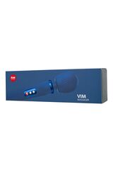 Синий вибромассажер Vim Vibrating Wand - 31,3 см. - 