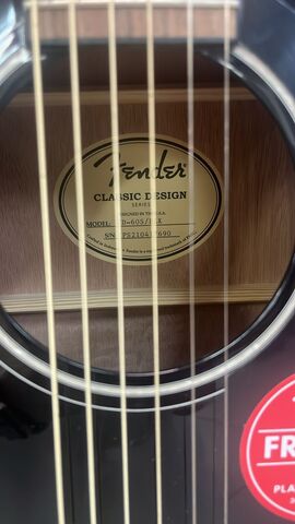 FENDER CD-60S Black WN акустическая гитара, цвет черный