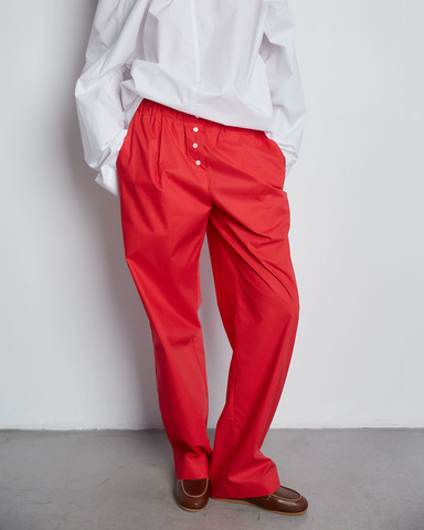 Брюки на резинке из хлопка Макс Мара красный
