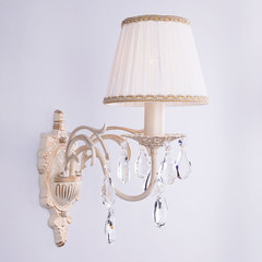 Настенный светильник 3637/1 белый с золотом / прозрачный хрусталь