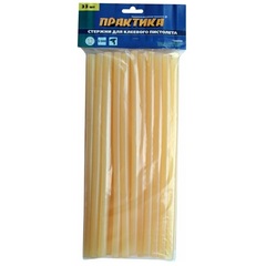 Клей для клеевого пистолета ПРАКТИКА жёлтый, прозрачный, 11 х 300 мм, 33 шт / пакет с подв (641-664)