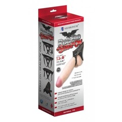 Супер ГИГАНТ из неоскина на присоске со страпоном в коробке