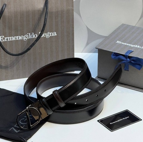 Двусторонний мужской ремень ZEGNA, 3,5 мм, чёрный