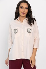 Рубашка с карманами Аристократка (бежевая) Б14357-10М LT Collection