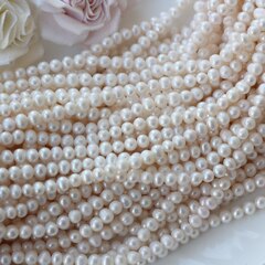 Жемчуг натуральный речной, круглый, 6 мм, 1 нить, Ж008