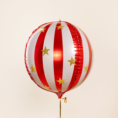 К Сфера, Шар, Золотые звезды, Красный, 25