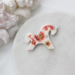 Подвеска Лошадка, хохлома, 30*40 мм, S020