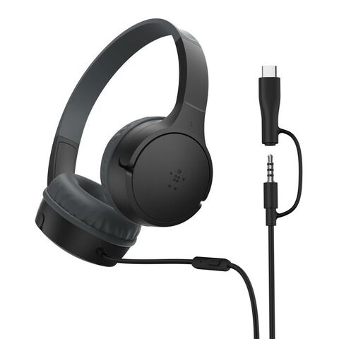Наушники Belkin Wired On-Ear Headphones Kids, черный