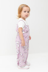полукомбинезон  для девочки  КР 6544/ледяная орхидея,единороги к537