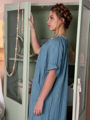 Радонька. Платье льняное макси с вышивкой в этностиле PL-422604