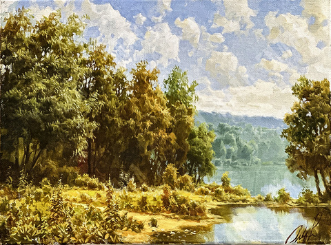 Трошина Е. С. У озера. Холст, масло. Россия, 2018