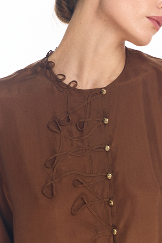 Блузка из натурального шелка Корица