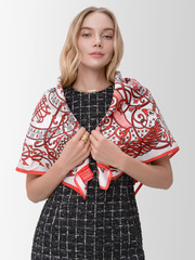 Платок «Русское сердце» 100% шелк