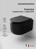 Ceramica Nova Ulma CN4006MB Подвесной унитаз c ультра тонким сидением и крышкой с функцией плавного закрытия, цвет: чёрный матовый