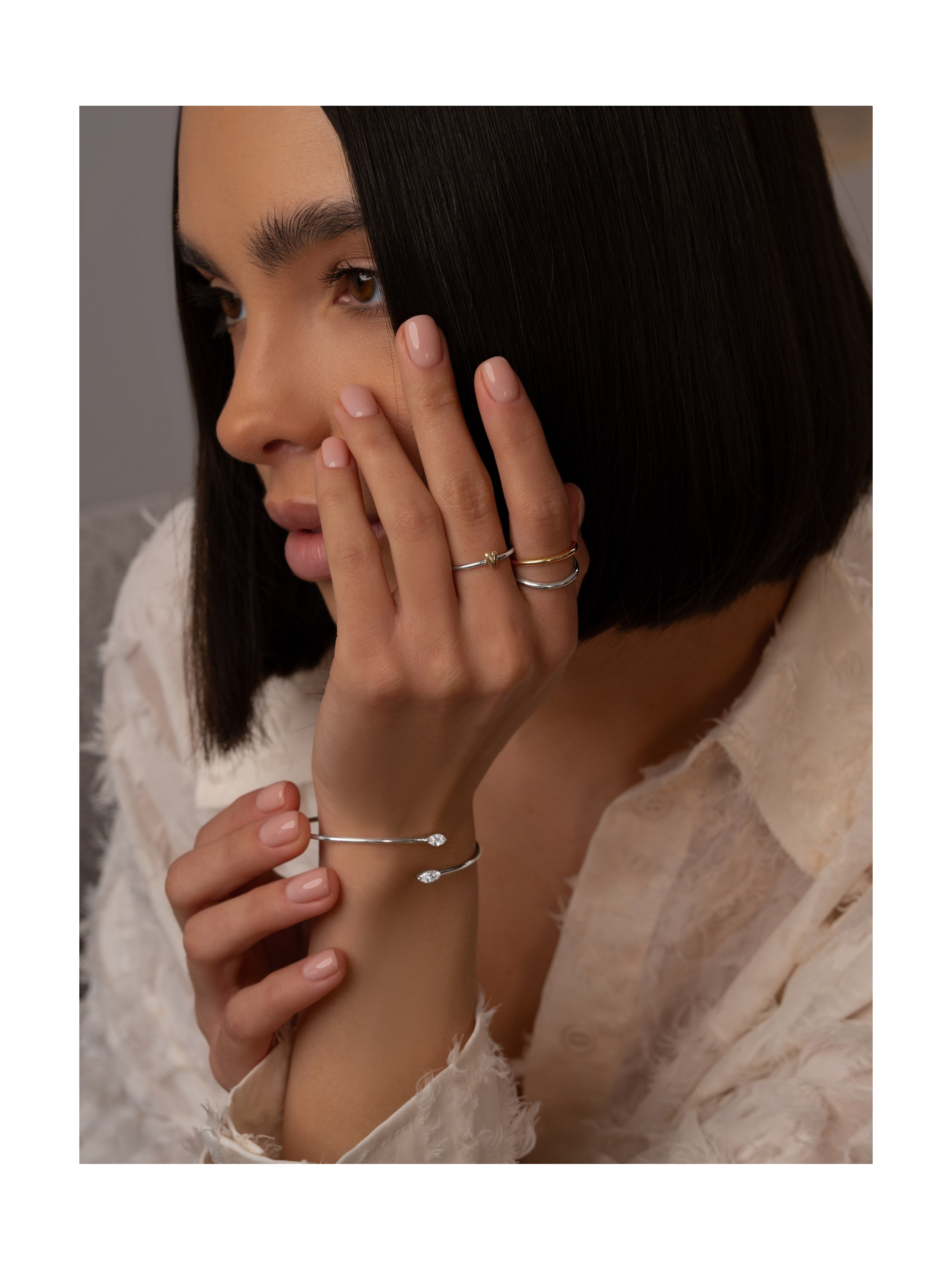 Кольцо Первая любовь биколор