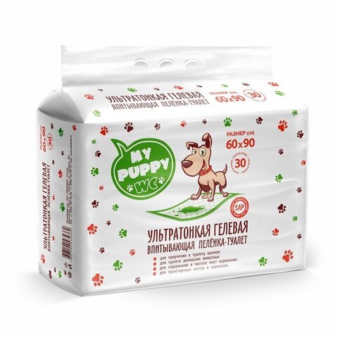 Petmil WC My Puppy пеленка-туалет 30 шт гелевая для домашних животных 60x90см