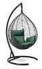 Подвесное кресло-кокон SEVILLA коричневое, зеленая подушка (Laura Outdoor)