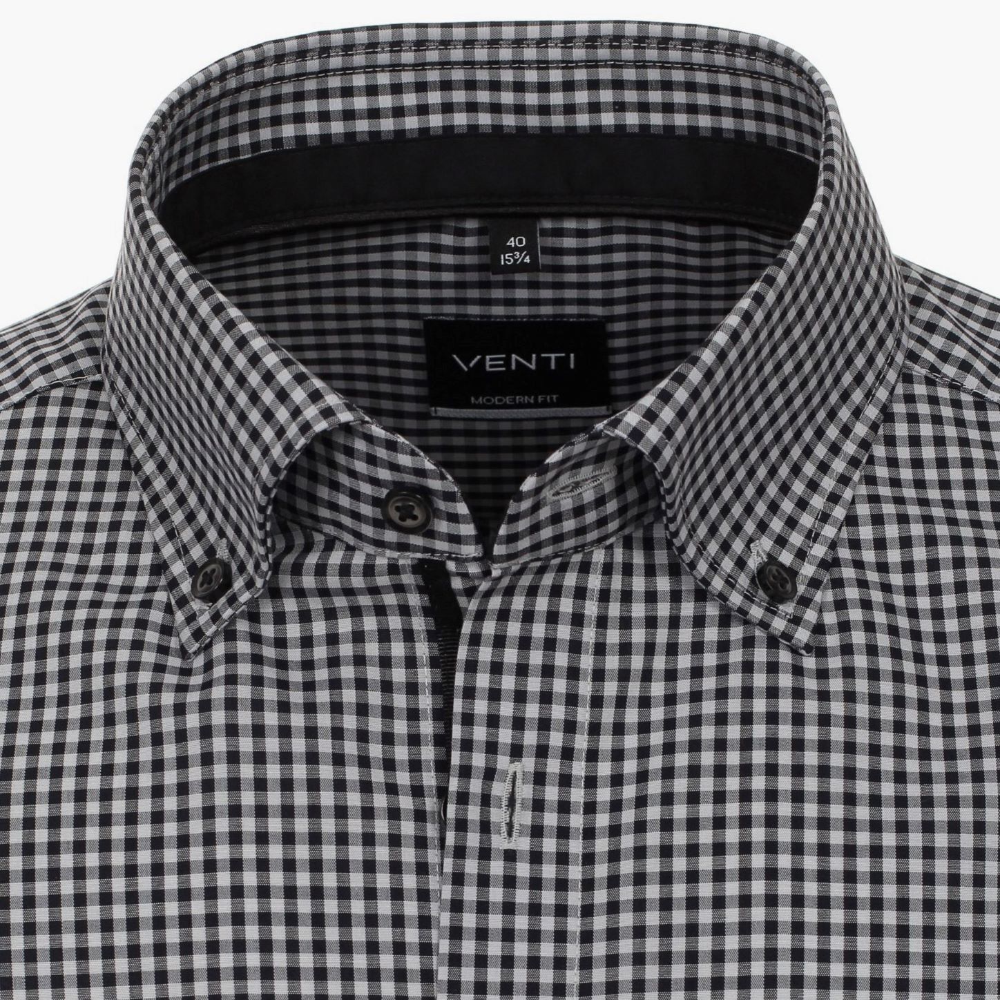 Рубашка Venti Modern Fit 123942400-750 в черно-серую клеточку