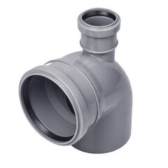 Отвод ПП (полипропилен) для канализации 90гр. Дн 110 с патрубком Дн 50 прямой с уплотнительным кольцом