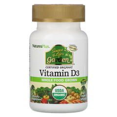 Nature's Plus, Source of Life, Garden, витамин D3, 60 веганских капсул