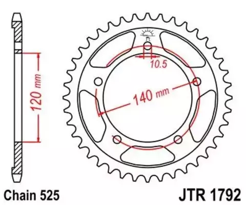 Звезда мотоциклетная JT JTR1792.45