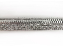 Тесьма металлизированная "Петля" 2,5см серебро