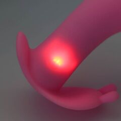 Нежно-розовый стимулятор с клиторальным отростком - 11,9 см. - 