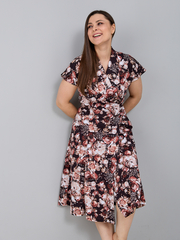 Халат Х-044/коричневыйроза-пион