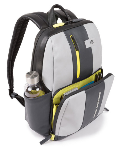 Рюкзак Piquadro Urban, серый/желтый, кожа натуральная (CA3214UB00/GRGR)