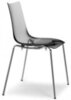 Стул прозрачный Scab Design Zebra Antishock 4 legs, хром, серый