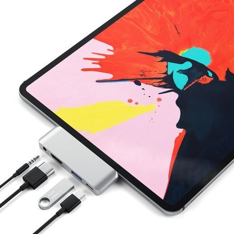 USB-хаб Satechi USB-C Mobile Pro Hub для iPad Pro 2018 серебряный