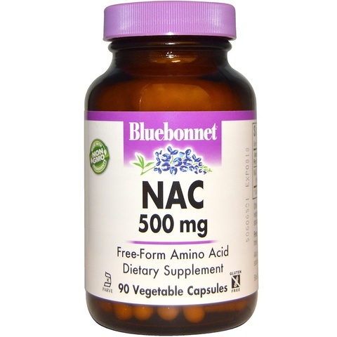 Bluebonnet Nutrition, NAC, 500 мг, 90 растительных капсул