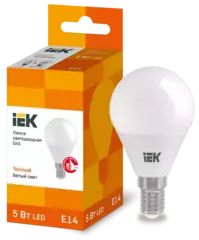 Лампа светодиодная ECO G45 шар 5Вт 230В 3000К Е14 IEK LLE-G45-5-230-30-E14