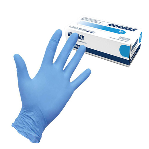 Перчатки Nitrimax смотровые ,нитриловые ,неопудренные, размер M, 50 пар(Китай) голубые