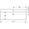 Раковина Geberit Xeno²: B=120см, T=48см, Отверстие под смеситель=По центру, Перелив=Без, Белый / Специальное керамическое покрытие KeraTect