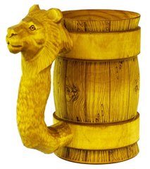 Кружка пивная деревянная WOOD&GOOD Lion с резной ручкой, 500 мл