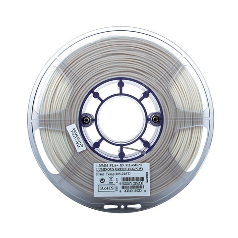 Катушка пластика PLA+ ESUN 1.75 мм 1кг., светящаяся зеленая