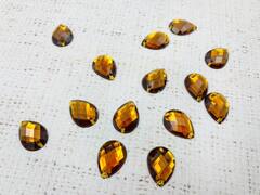 Стразы пришивные акрил, р. 1,3х1,8 см, коричневый