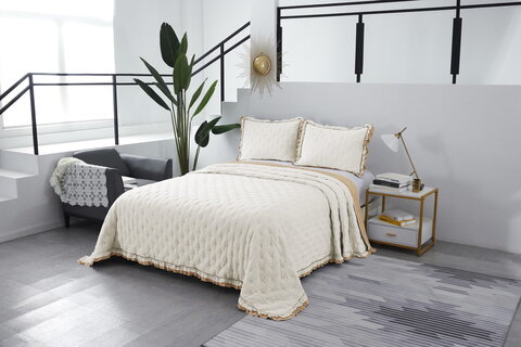 Покрывало 230x250 Sofi De MarkO Элизабет №14 кремово-бежевое