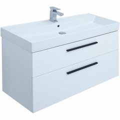Aquanet 249922 Тумба Nova 100 2 ящ. (SLIM SYNERGY) цв.бел. глянец (249922) фото