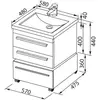 Aquanet 171484 Компл.2 - Тумба Нота 58 (005) цв.венге (171484)