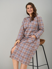 Халат Х-138/клеткабеж-бирюза