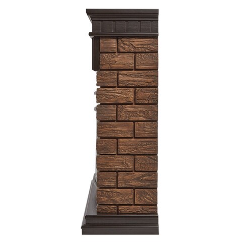 Портал Firelight Bricks Wood 25 камень коричневый шпон темный дуб