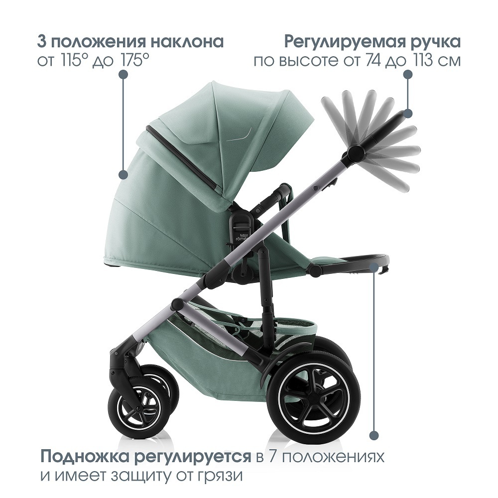 Комплект 3в1 коляска Smile 5Z, Jade Green + BABY-SAFE CORE Frost Grey